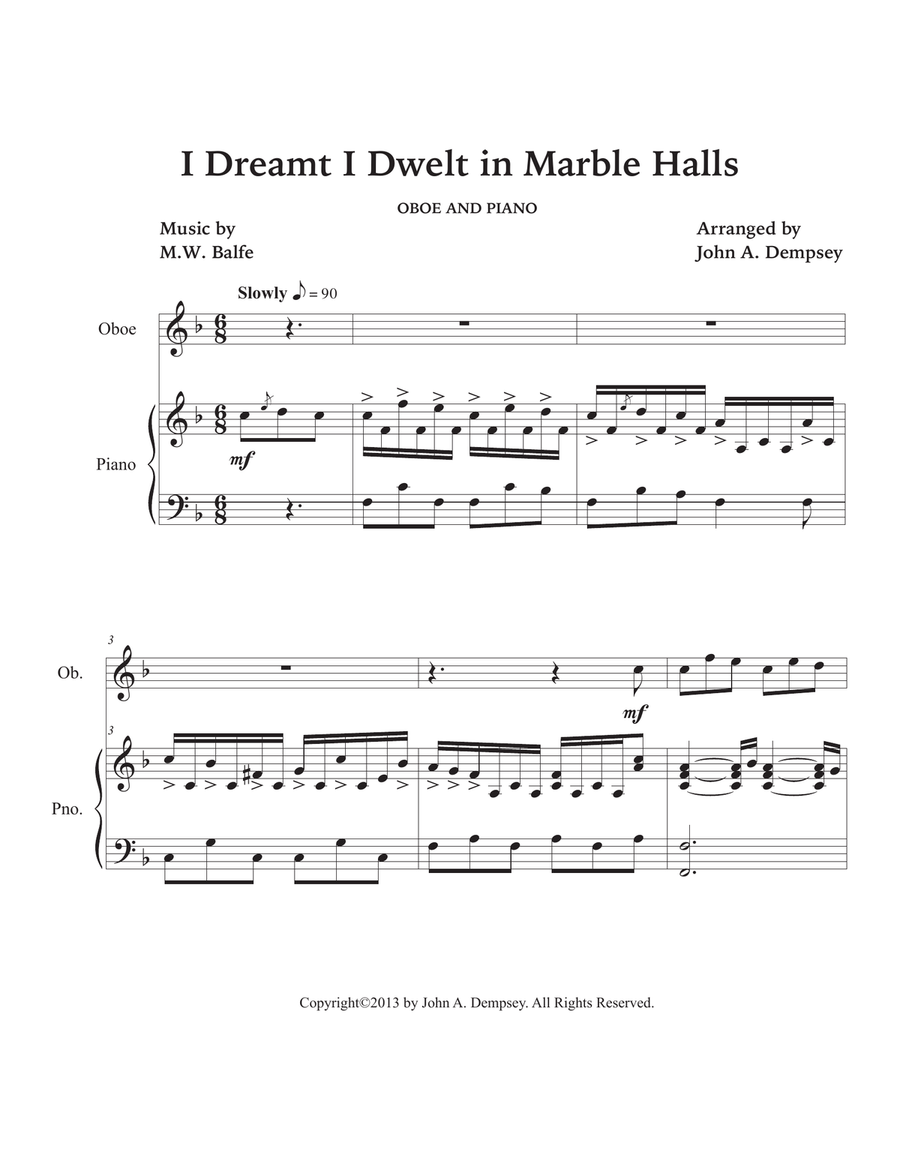 Marble Halls (Oboe and Piano) Piano scores gallery preview page 5