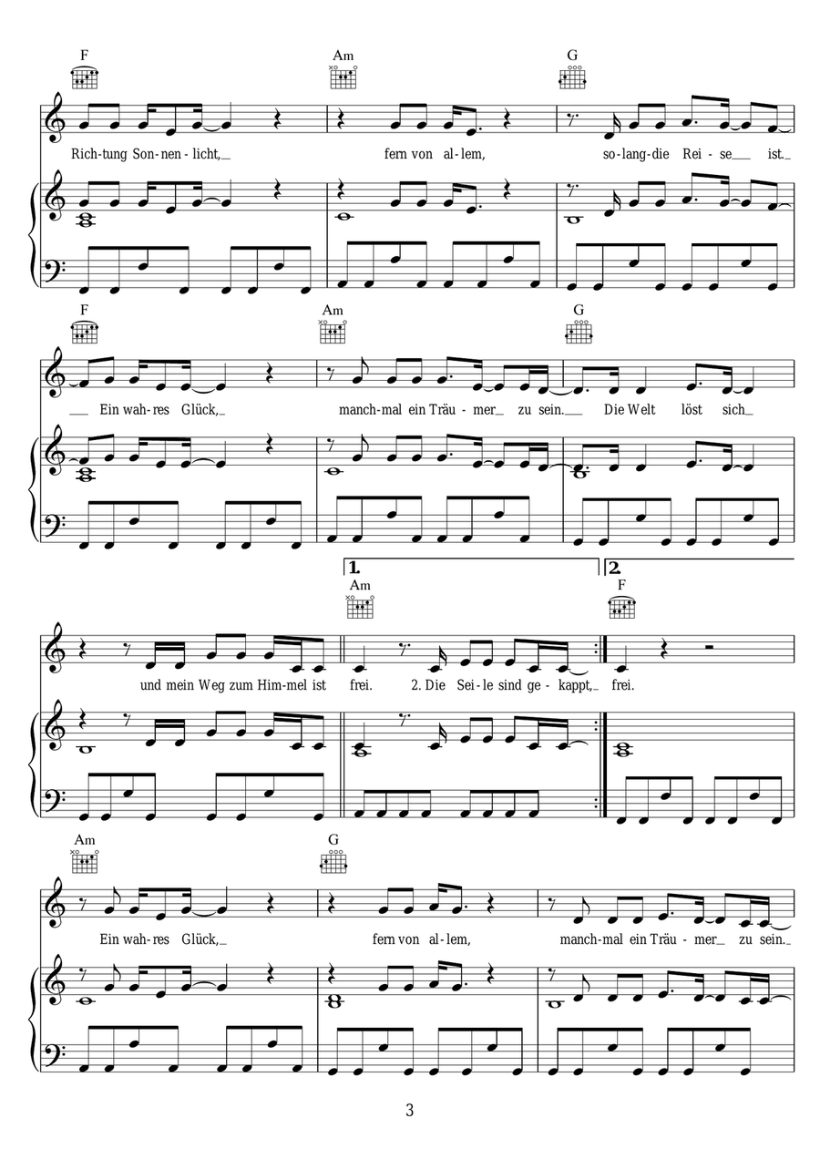 Ein Wahres Gluck Ein Wahres Gluck Piano, Vocal scores gallery preview page 3