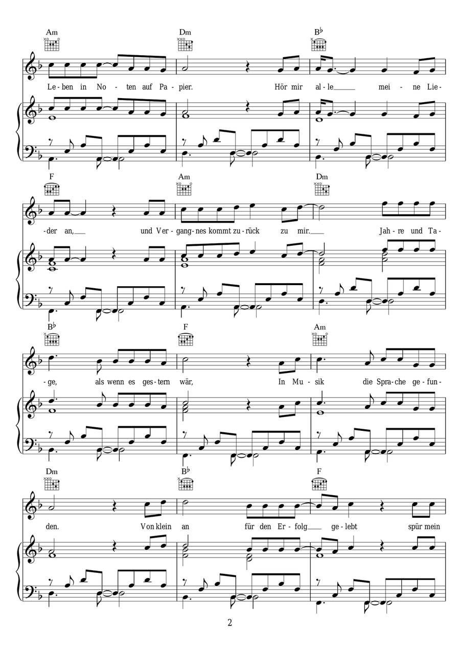 Ein Letztes Lied Ein Letztes Lied Piano, Vocal scores gallery preview page 2