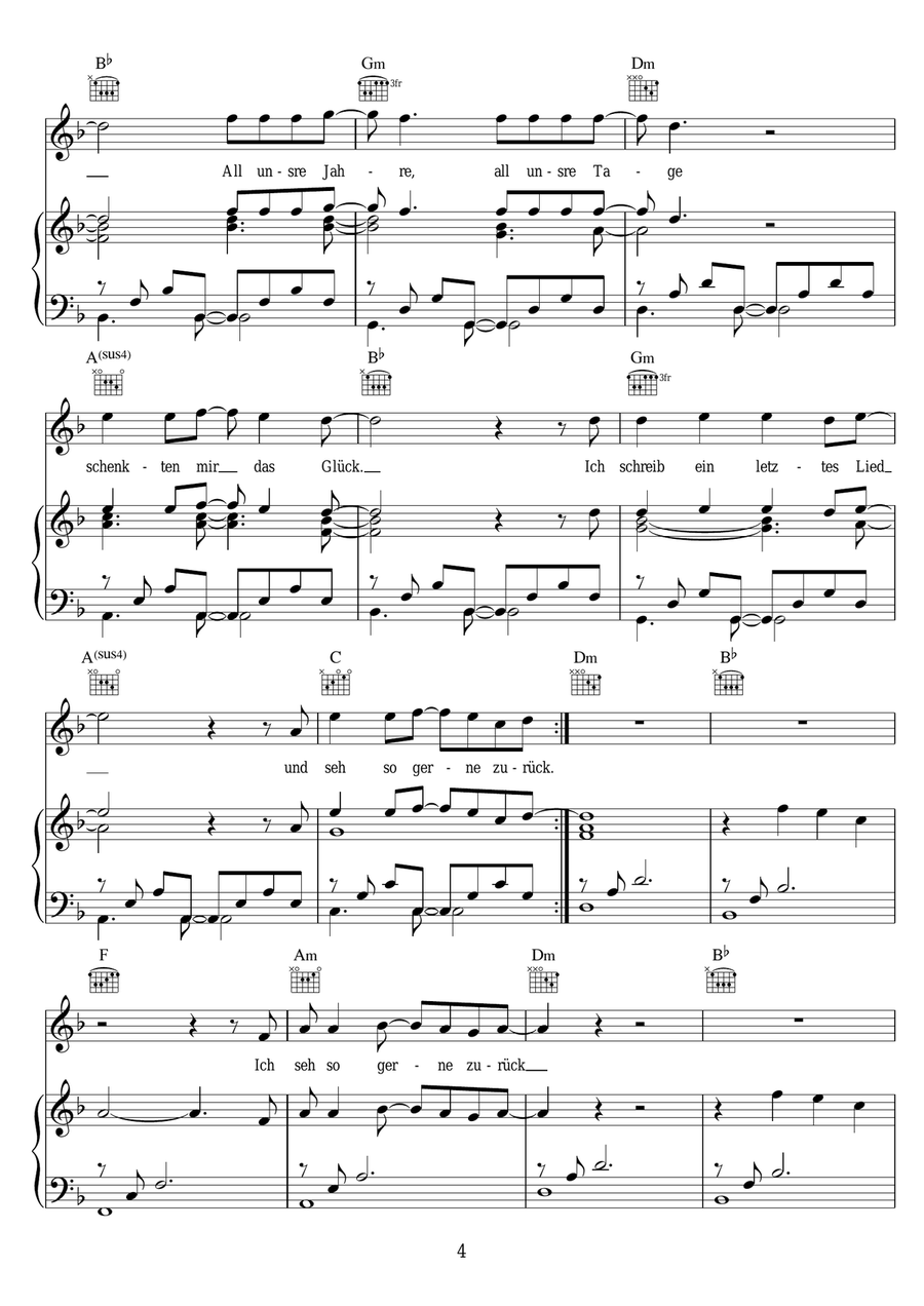 Ein Letztes Lied Ein Letztes Lied Piano, Vocal scores gallery preview page 4