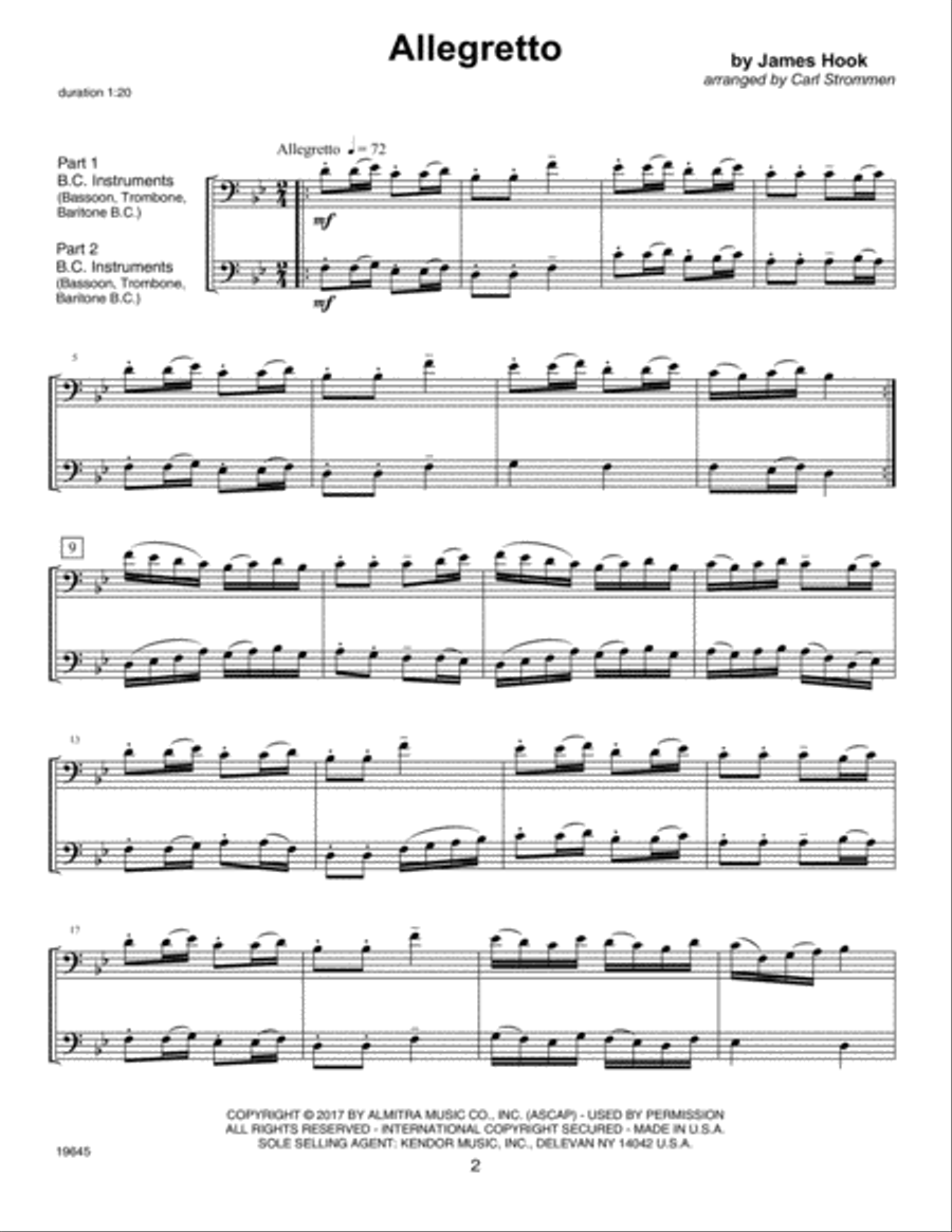 Second Year FlexDuets - Bass Clef Instruments Bass Clef Instrument scores gallery preview page 1