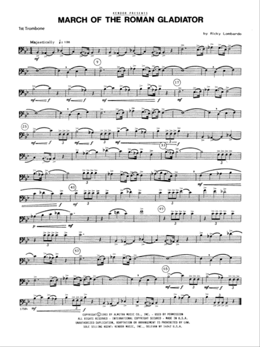 March Of The Roman - 1st Trombone Trombone Solo scores gallery preview page 1