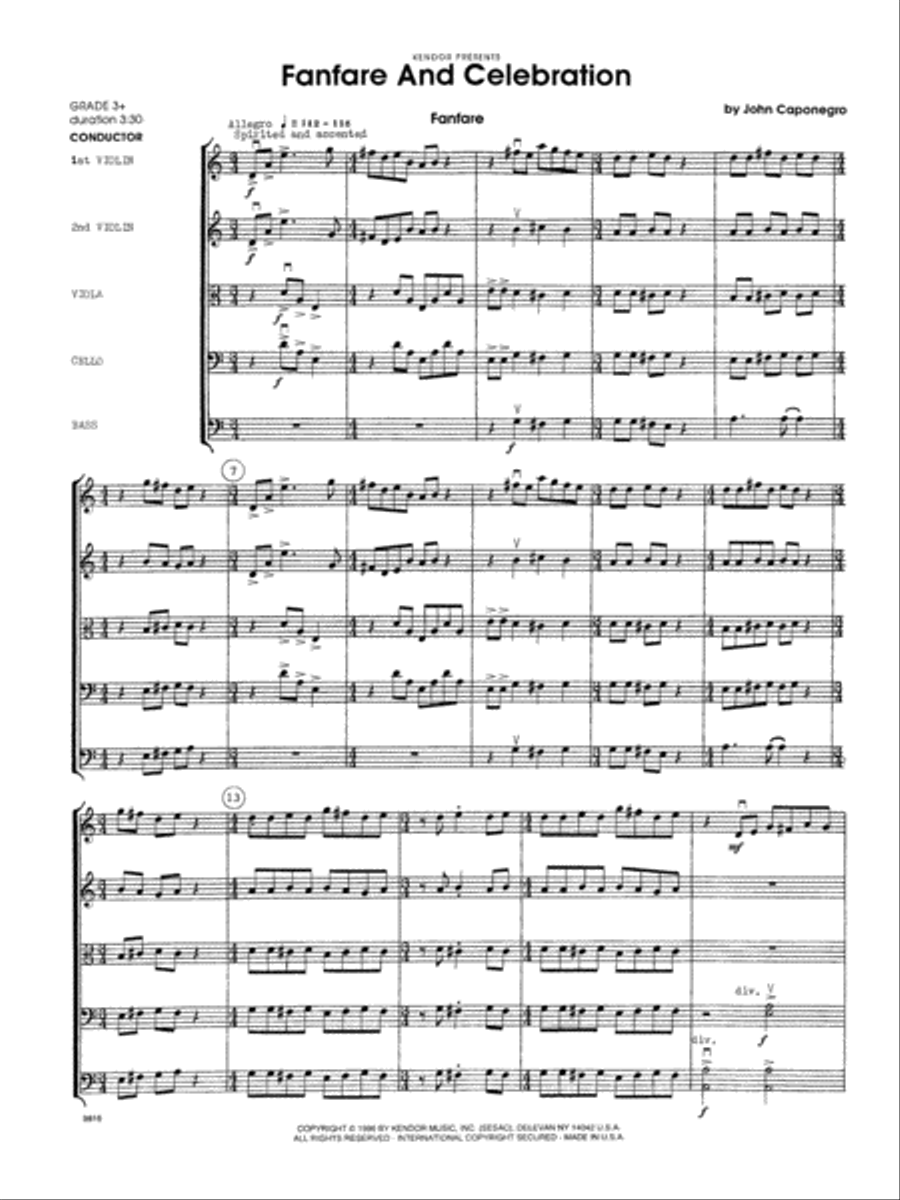 Fanfare and Celebration - Full Score Score scores gallery preview page 1