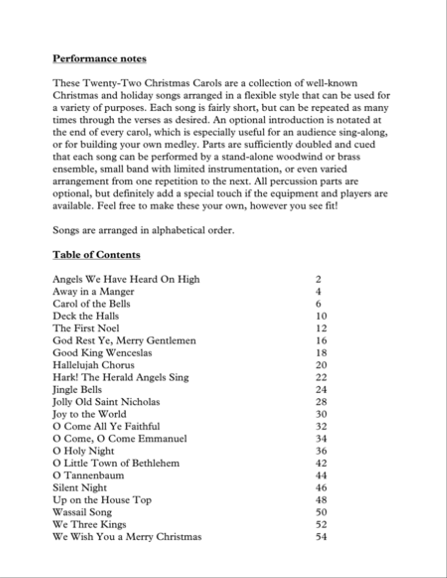 Twenty-Two Christmas Carols for Concert Band Concert Band scores gallery preview page 2