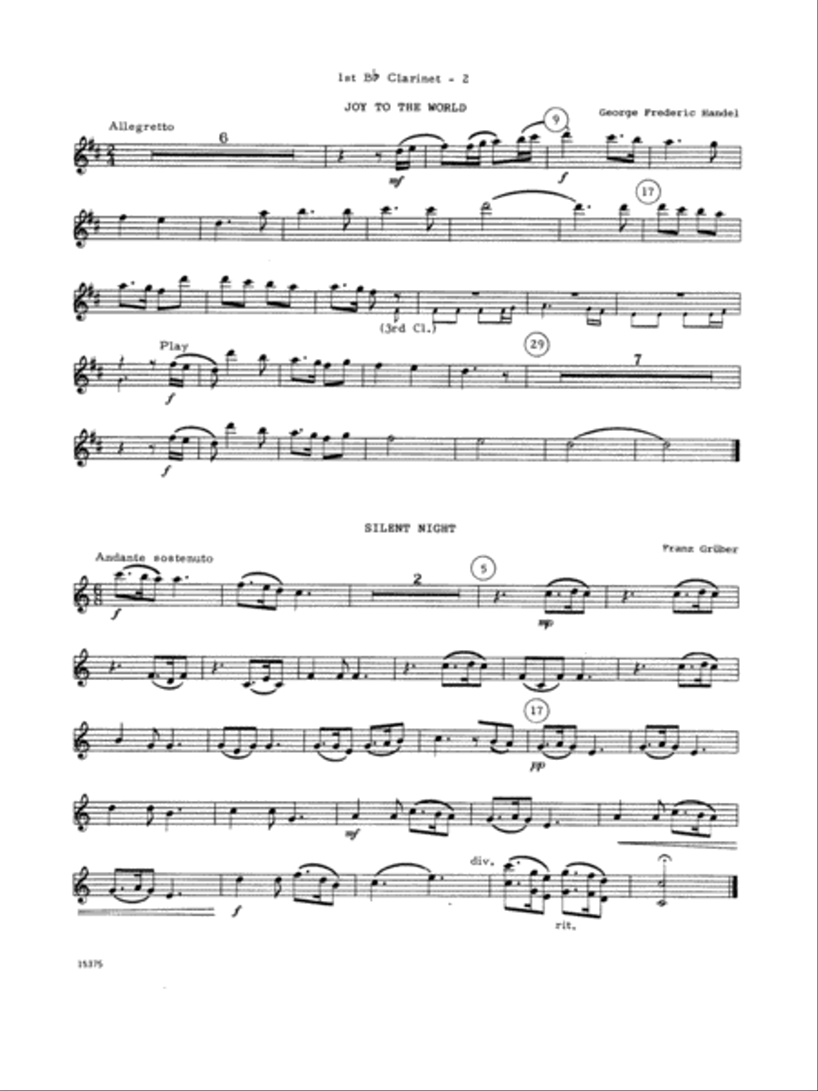 Christmas Carols For Clarinet Choir II - 1st Bb Clarinet B-Flat Clarinet scores gallery preview page 2