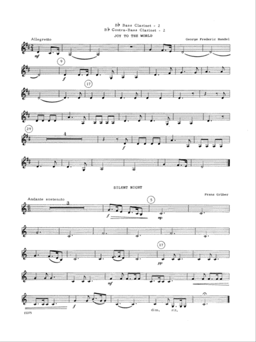 Christmas Carols For Clarinet Choir II - Bb Clarinet/Bass Clarinet B-Flat Clarinet scores gallery preview page 2
