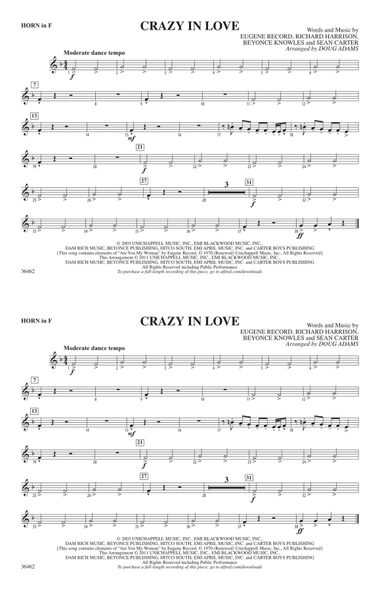 Crazy In Love: 1st F Horn