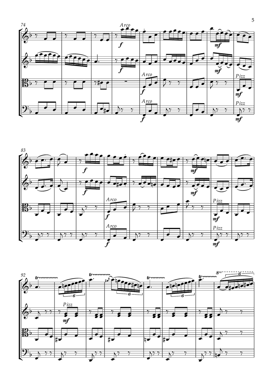 Carmen Suite Nº 1 (Prelude and Aragonaise) - G. Bizet (Full Score and Parts) String Quartet scores gallery preview page 5