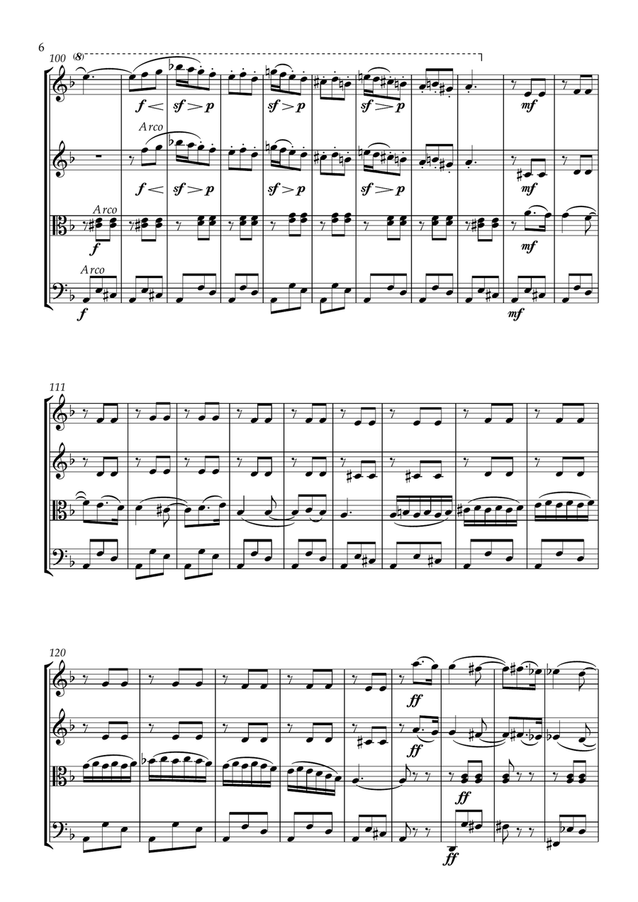 Carmen Suite Nº 1 (Prelude and Aragonaise) - G. Bizet (Full Score and Parts) String Quartet scores gallery preview page 6
