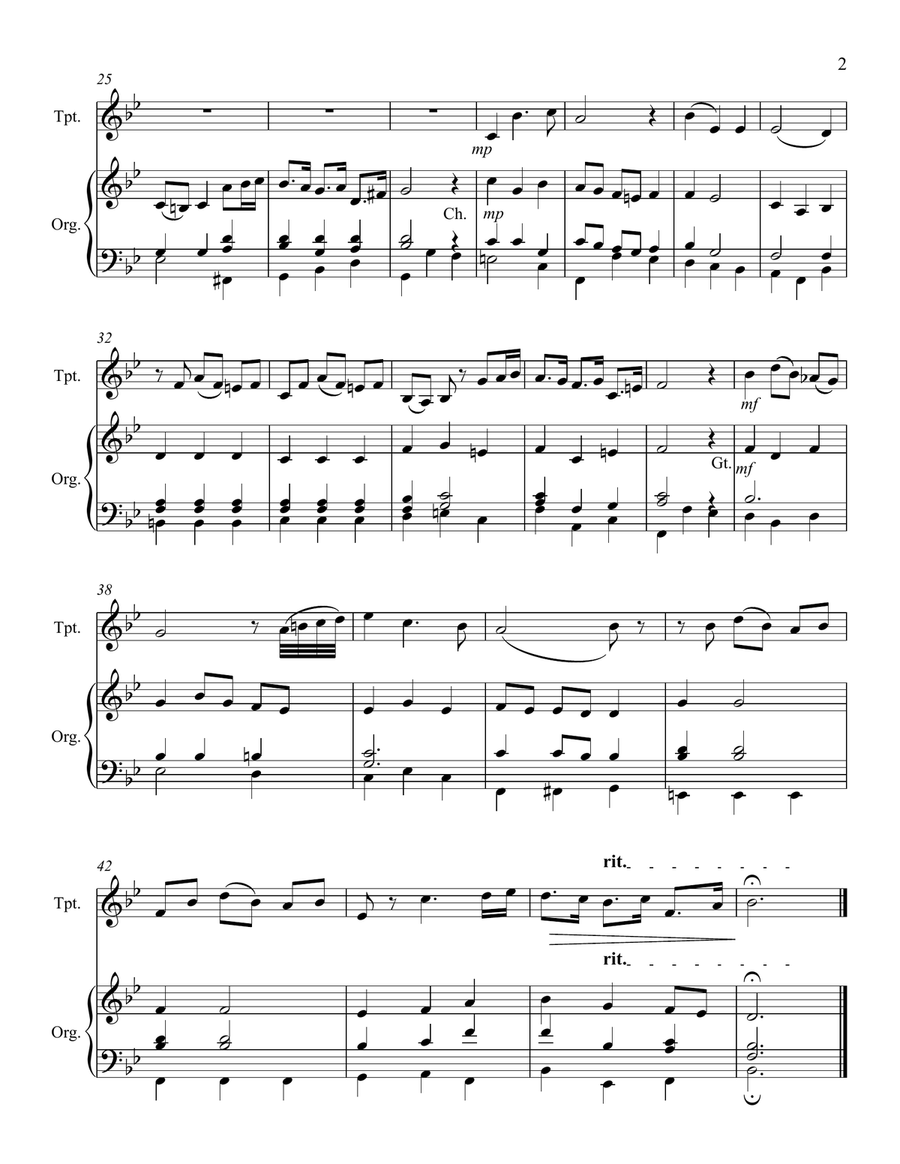 Bist du bei mir - One Trumpet and Organ Bist du bei mir - One Trumpet and Organ Trumpet Duet scores gallery preview page 3