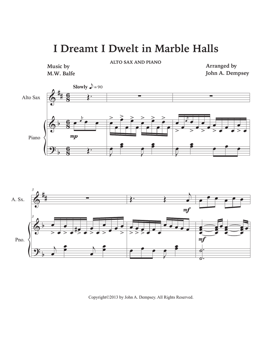 Marble Halls (Alto Sax and Piano) Alto Saxophone scores gallery preview page 5