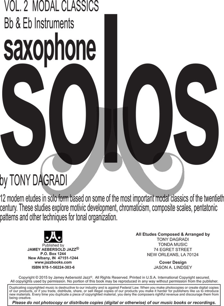 Saxophone Solos Vol. 2 - Modal Classics Saxophone Solo scores gallery preview page 2