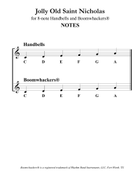 Jolly Old Saint Nicholas (for 8-note Bells and Boomwhackers with Black and White Notes) Handbell Choir scores gallery preview page 3