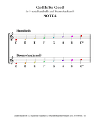 God Is So Good (for 8-note Bells and Boomwhackers with Color Coded Notes) Handbell Choir scores gallery preview page 4