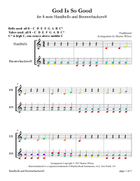 God Is So Good (for 8-note Bells and Boomwhackers with Color Coded Notes) Handbell Choir scores gallery preview page 5