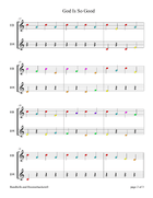 God Is So Good (for 8-note Bells and Boomwhackers with Color Coded Notes) Handbell Choir scores gallery preview page 6