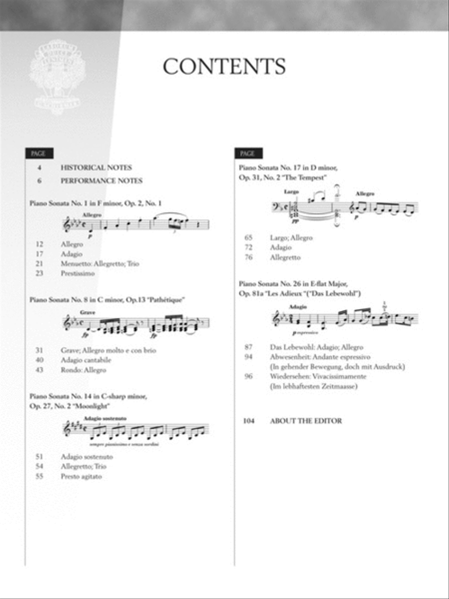 Beethoven – Five Favorite Piano Sonatas Piano Solo scores gallery preview page 2