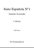 Asturias (Leyenda) - I. Albeñiz - For String Quartet (Score)