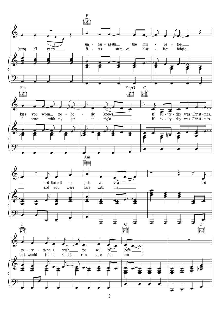 If Every Day Was Christmas Piano, Vocal scores gallery preview page 2