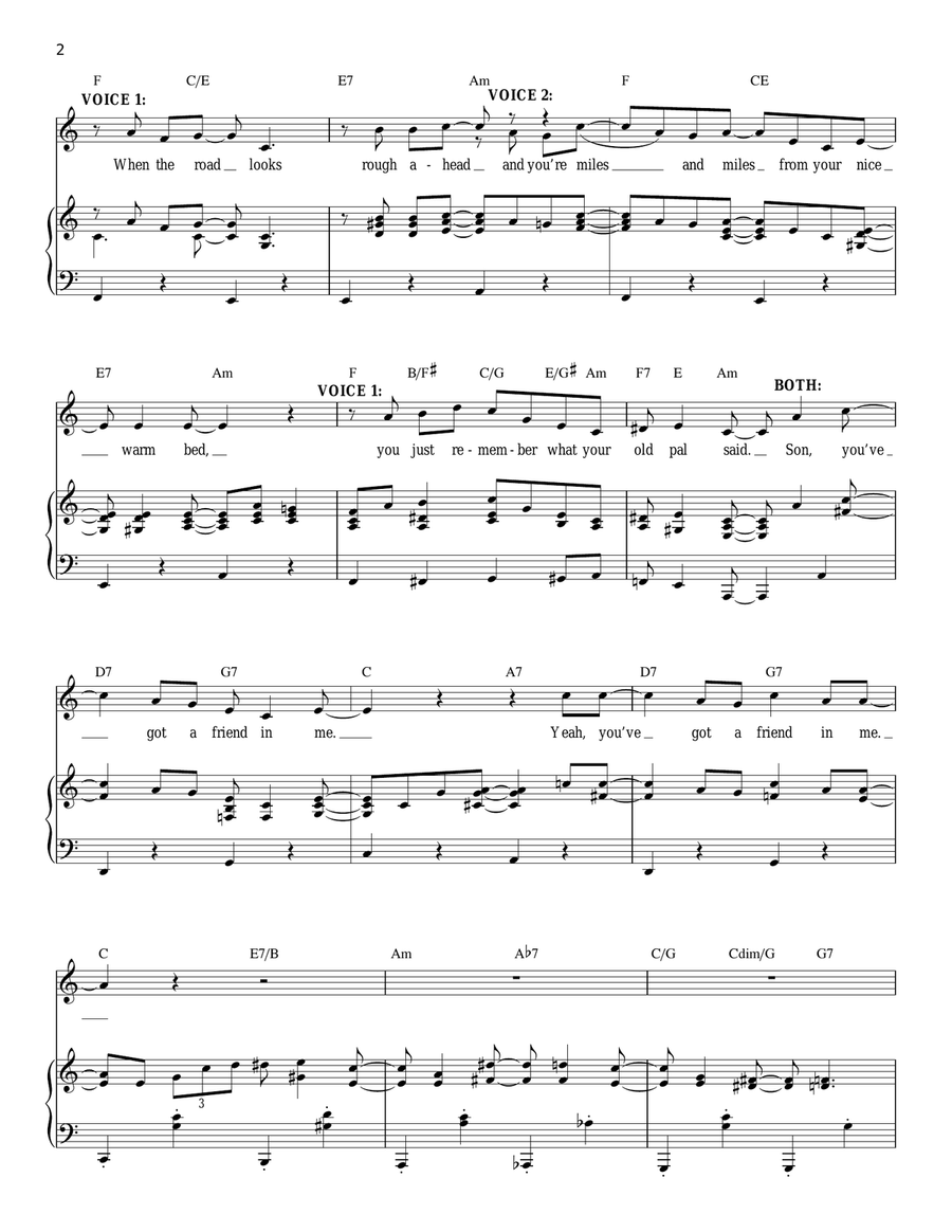 You've Got A Friend In Me (from Toy Story) Vocal Duet scores gallery preview page 2