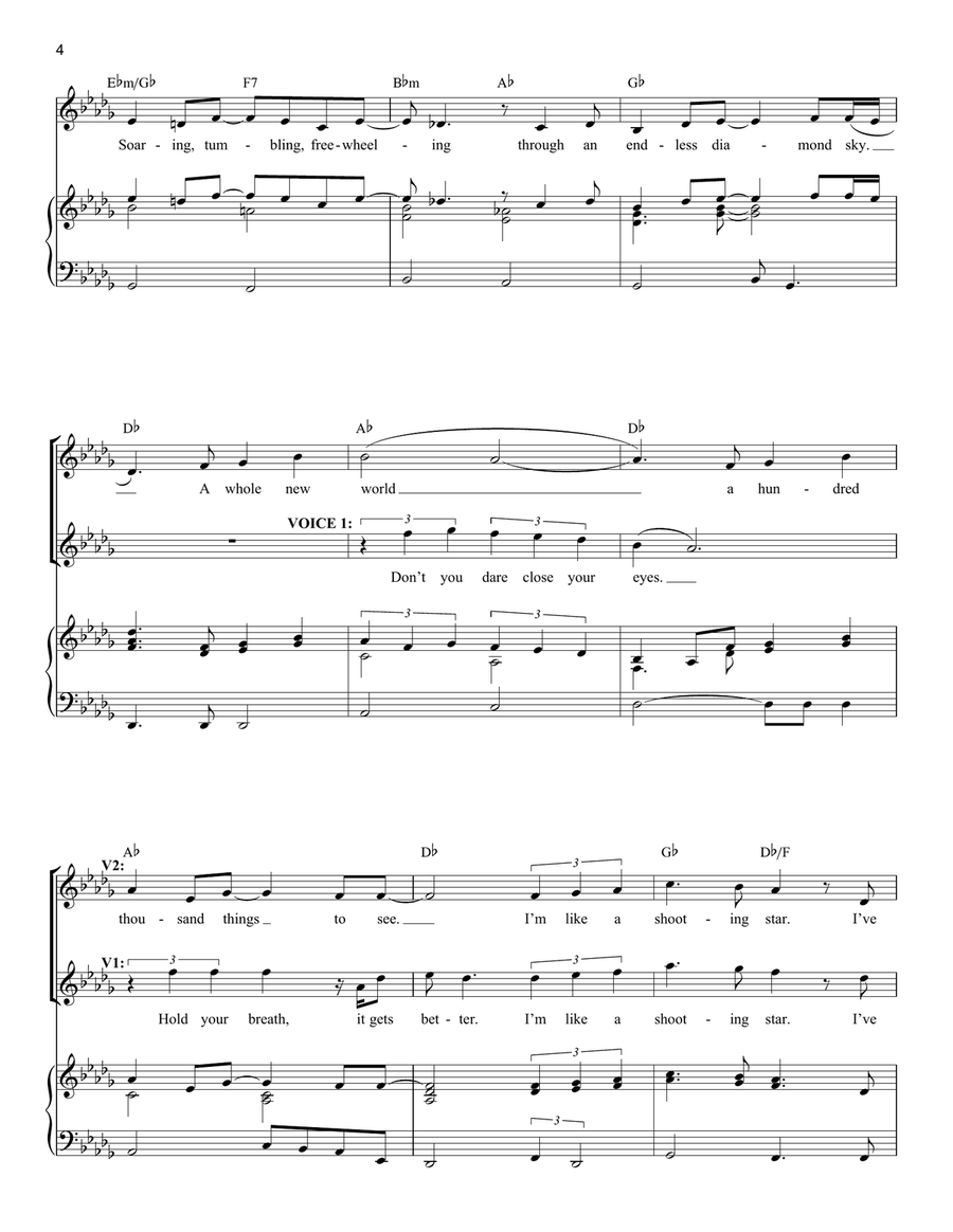 A Whole New World (from Aladdin) Piano scores gallery preview page 4