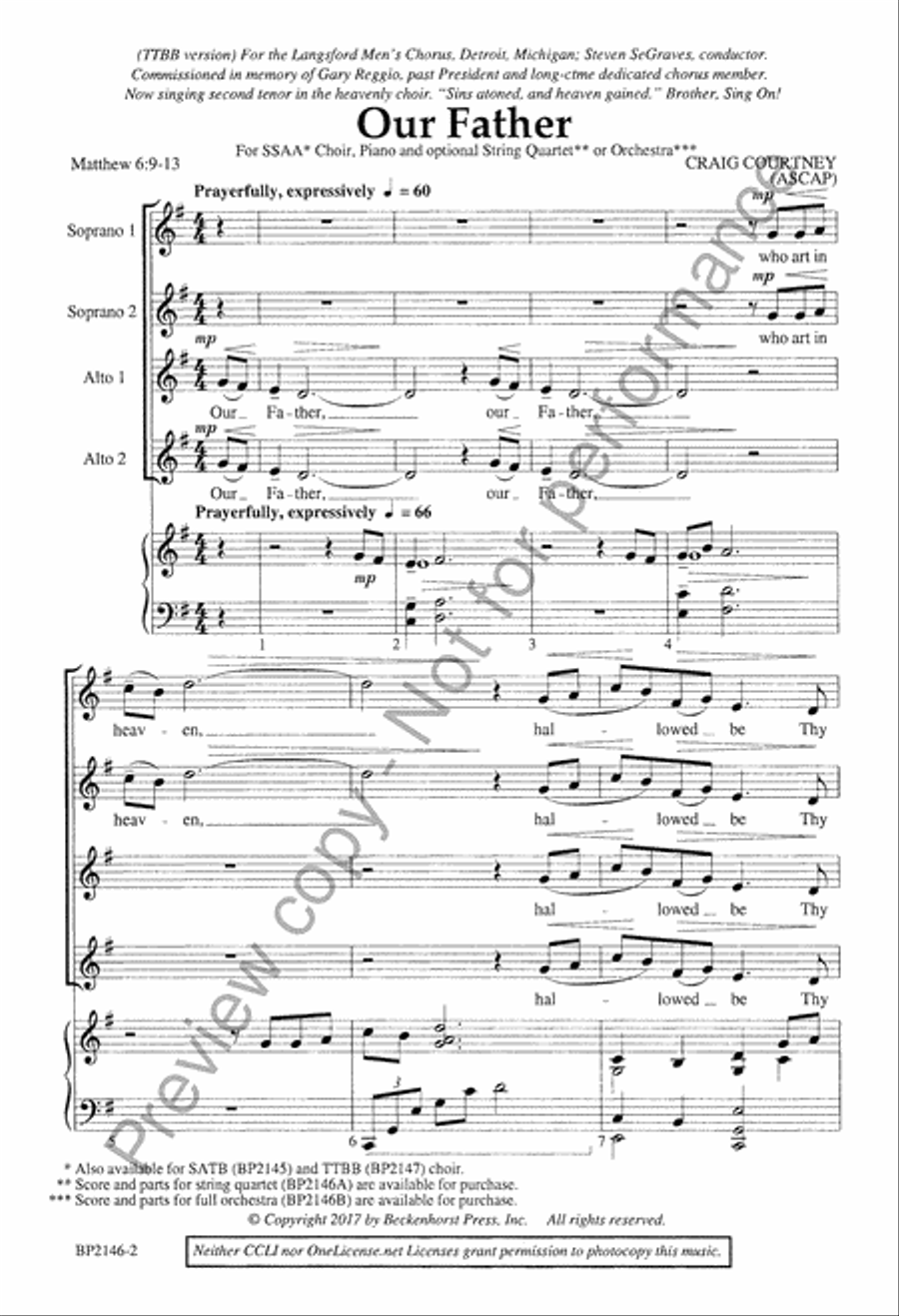 Our Father - SSAA Our Father - SSAA SSAA scores gallery preview page 3