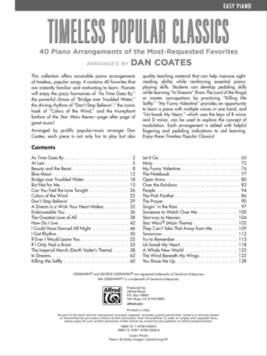 Top 40 Essential Piano Arrangements Easy Piano scores gallery preview page 2