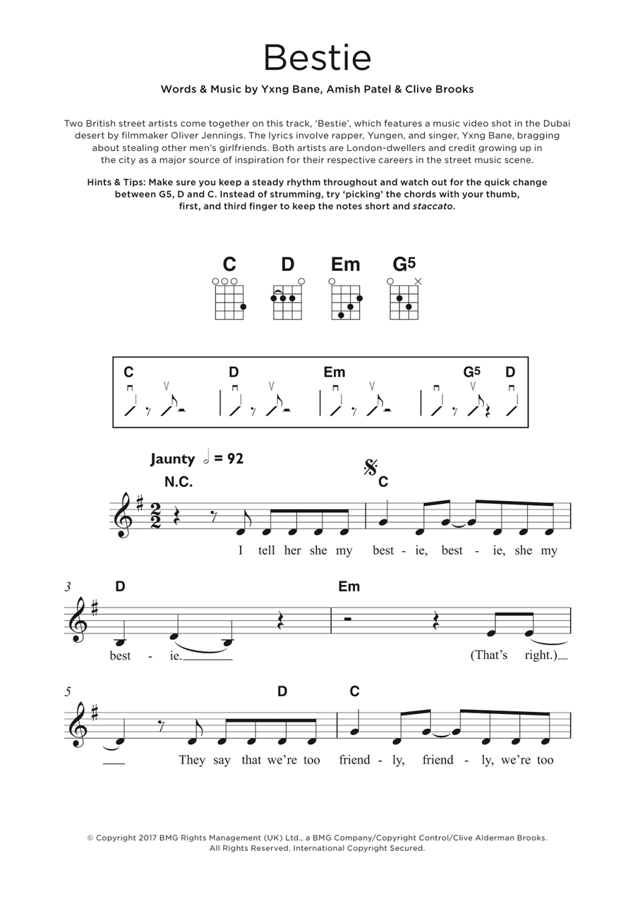Bestie (featuring Yxng Bane) Ukulele scores gallery preview page 1