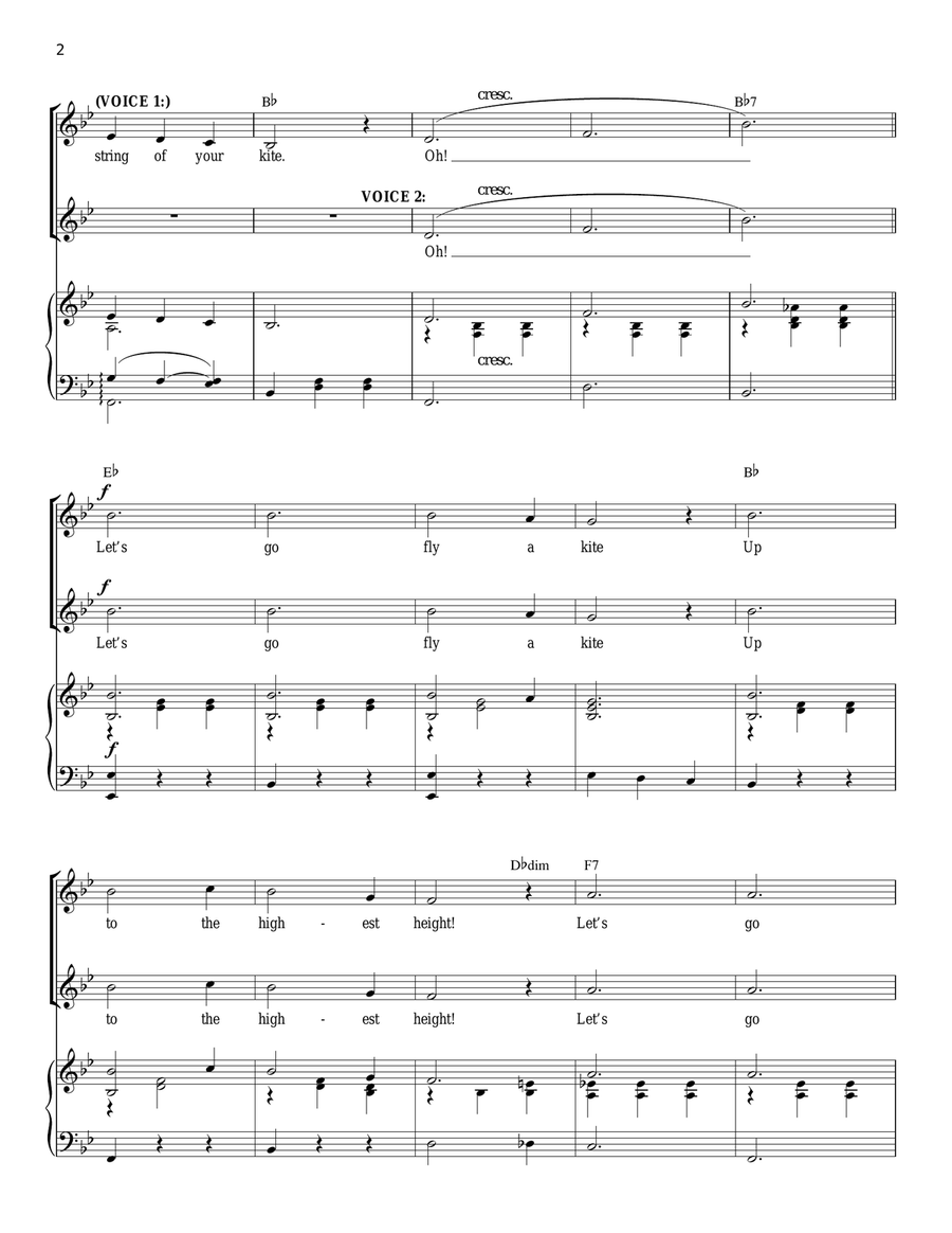 Let's Go Fly A Kite (from Mary Poppins) Vocal Duet scores gallery preview page 2