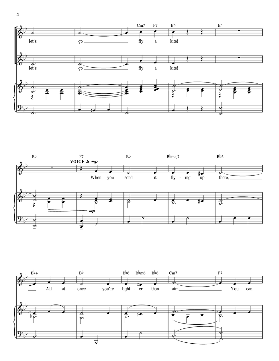 Let's Go Fly A Kite (from Mary Poppins) Vocal Duet scores gallery preview page 4