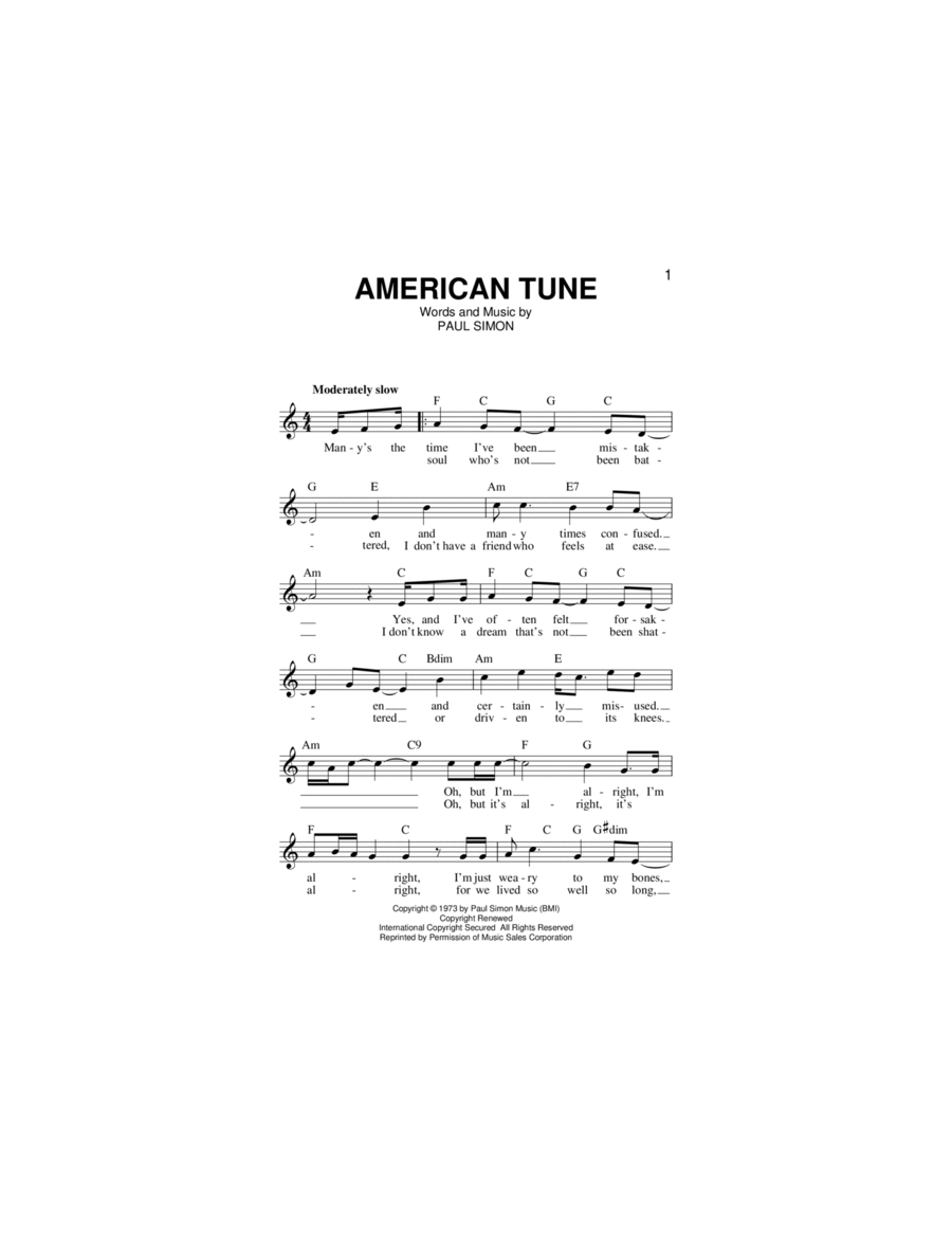 American Tune Piano scores gallery preview page 1