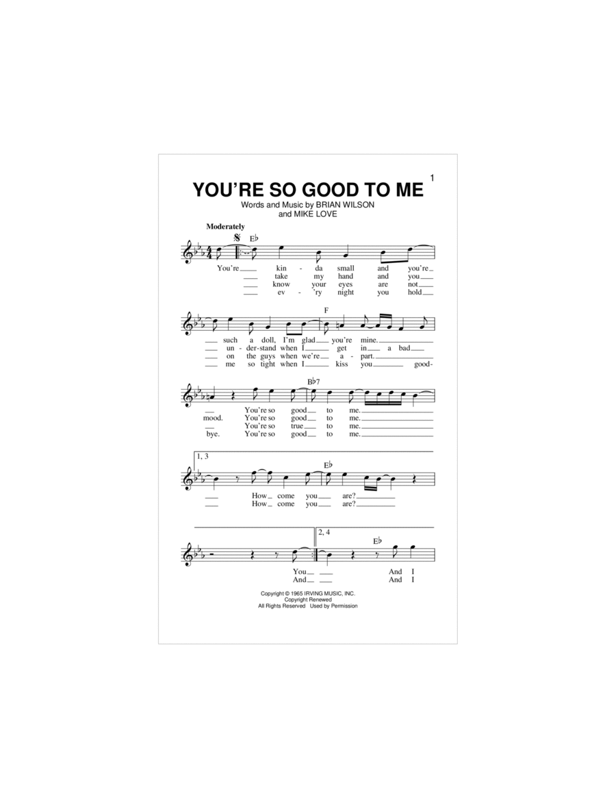 You're So Good To Me Piano scores gallery preview page 1