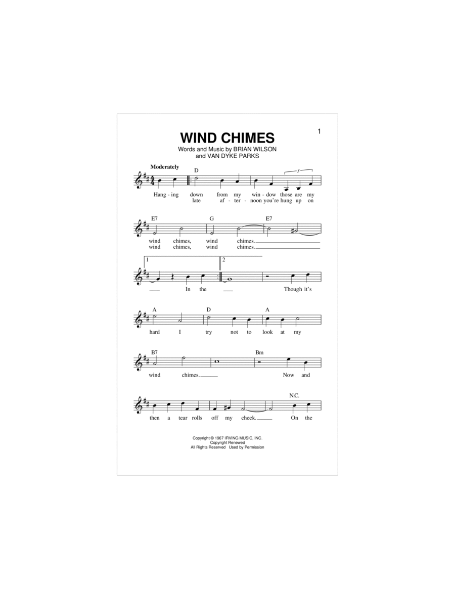 Wind Chimes Piano scores gallery preview page 1