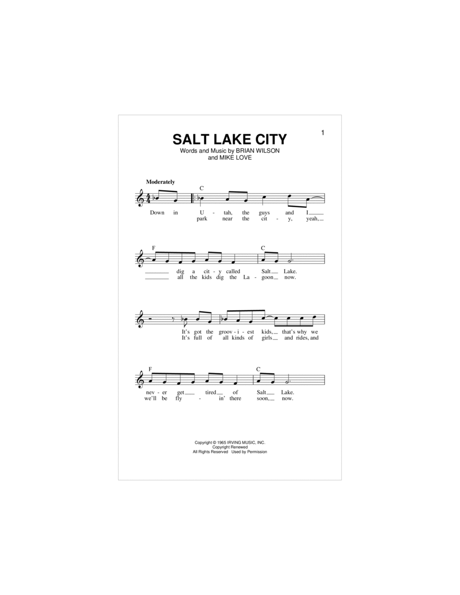 Salt Lake City Piano scores gallery preview page 1