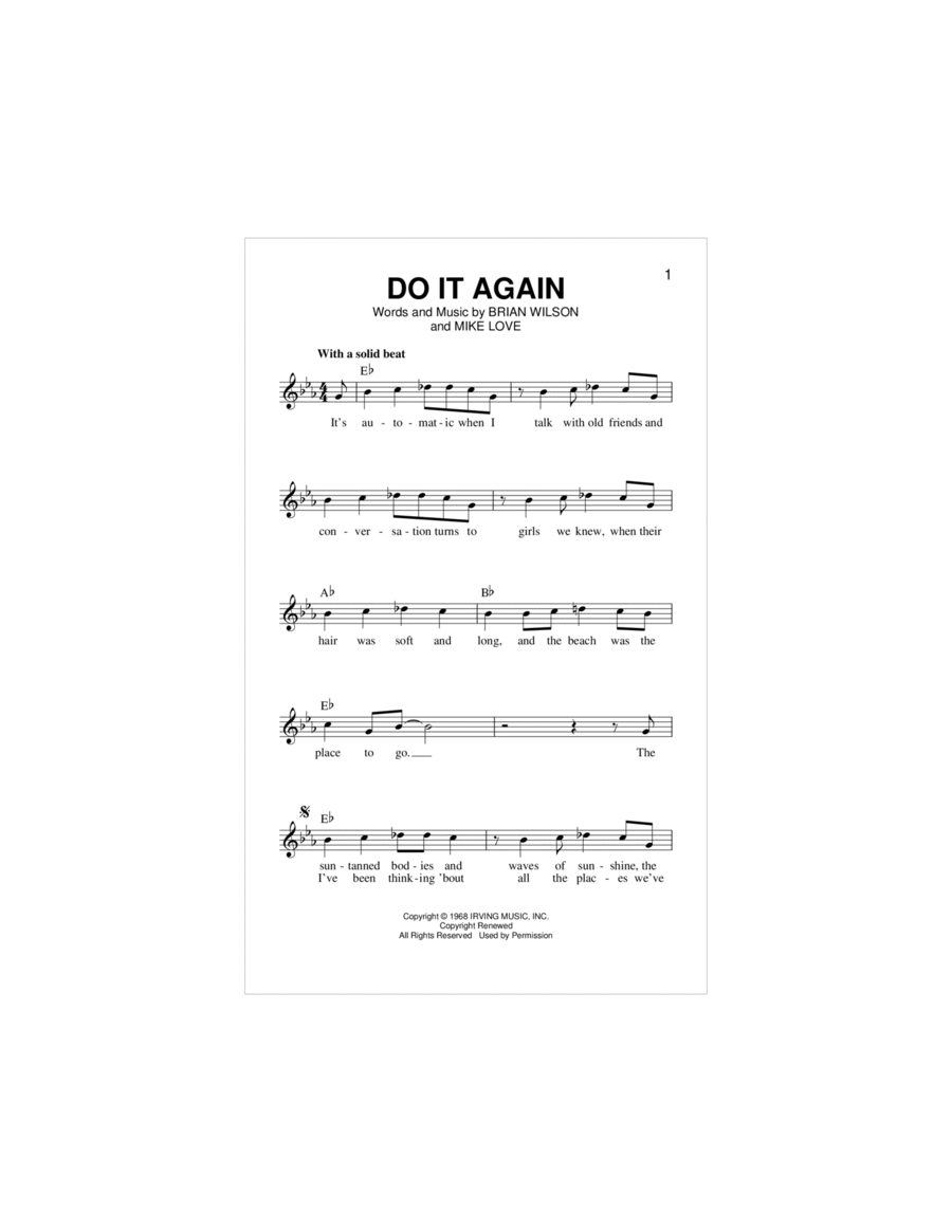 Do It Again Piano scores gallery preview page 1