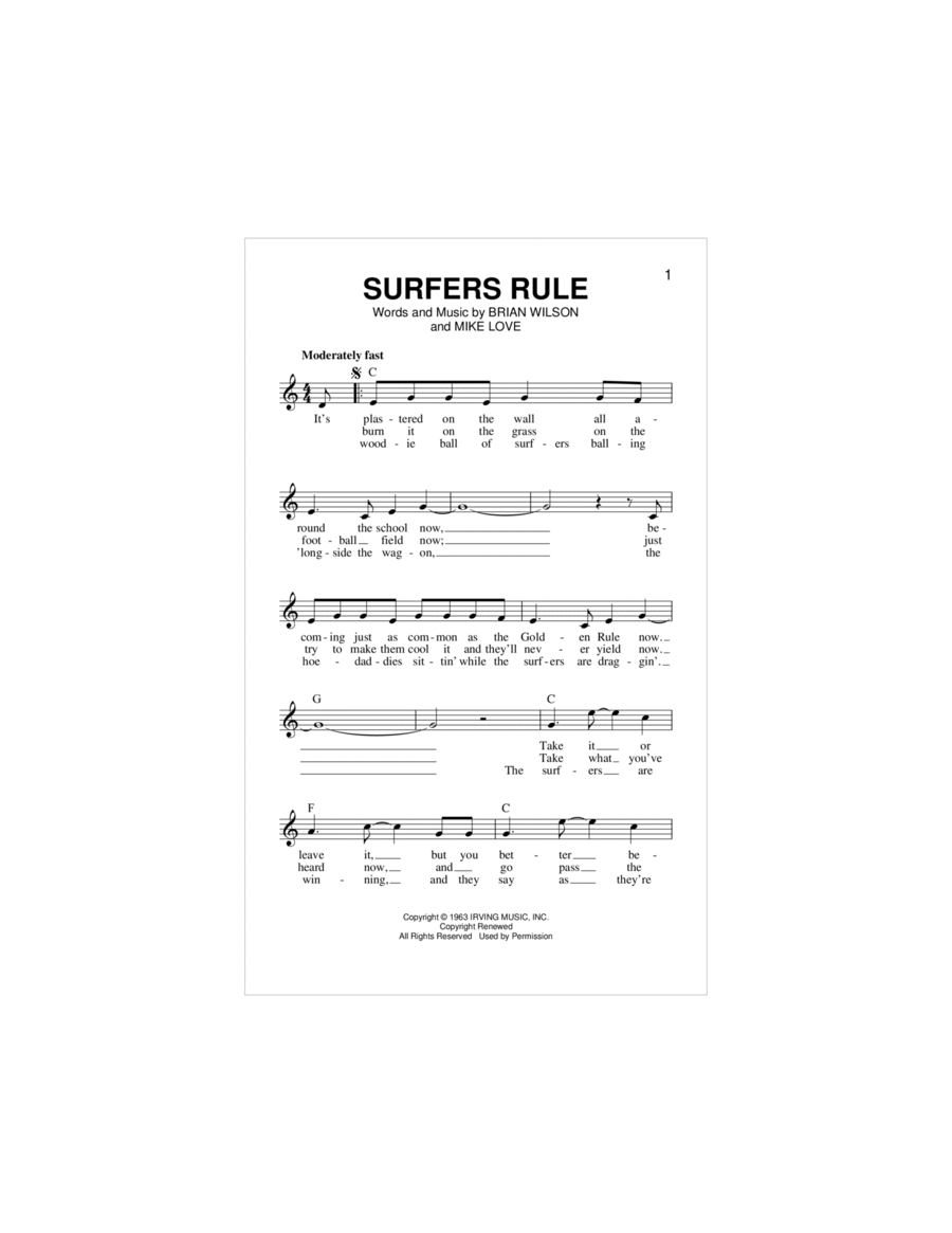 Surfers Rule Piano scores gallery preview page 1