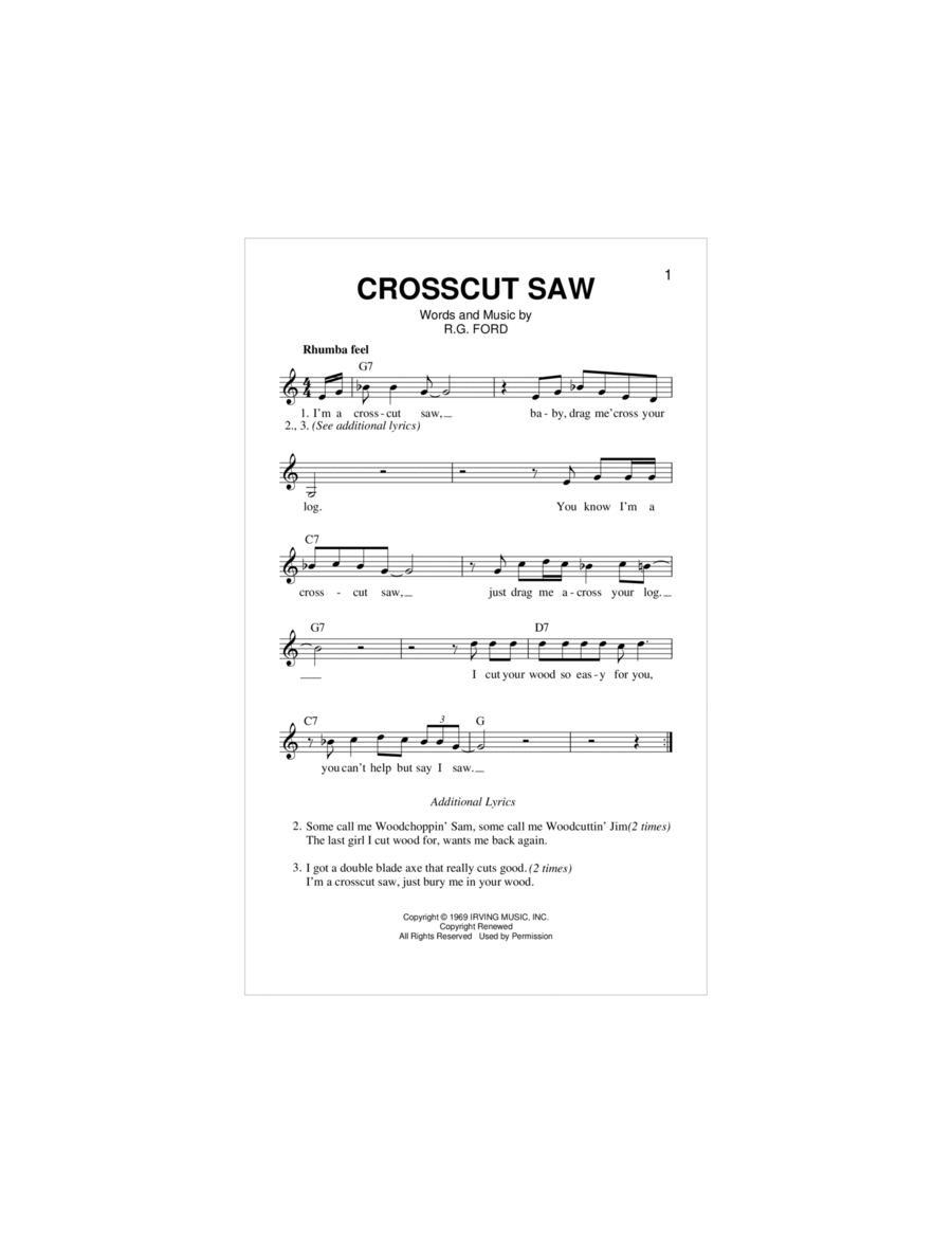 Crosscut Saw Electric Guitar scores gallery preview page 1