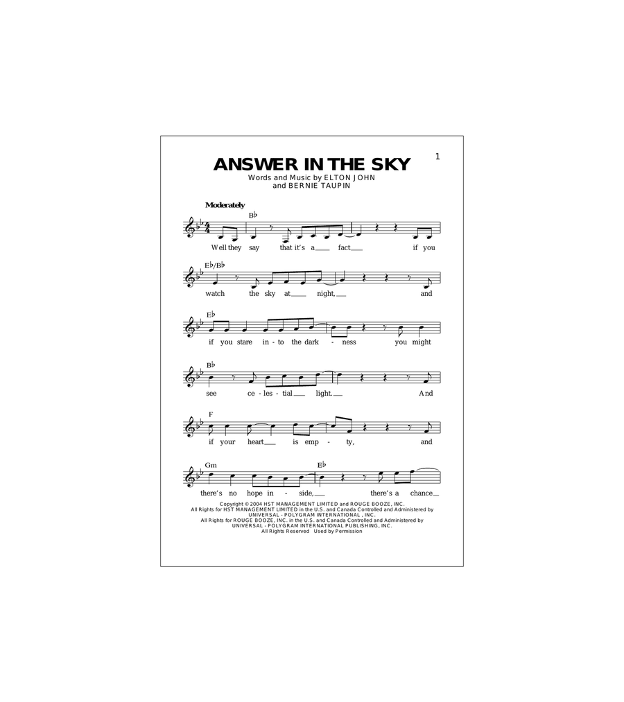 Answer In The Sky Acoustic Guitar scores gallery preview page 1
