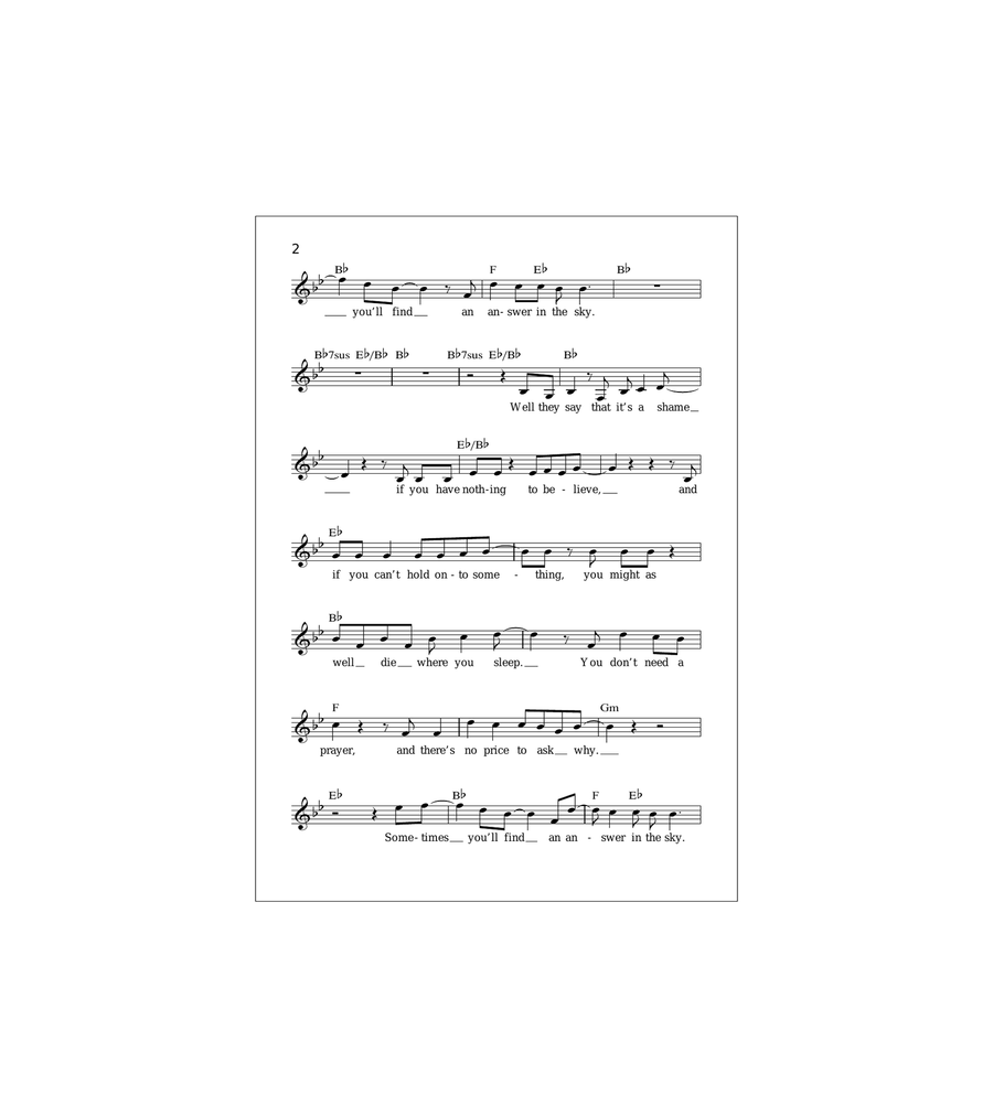 Answer In The Sky Acoustic Guitar scores gallery preview page 2