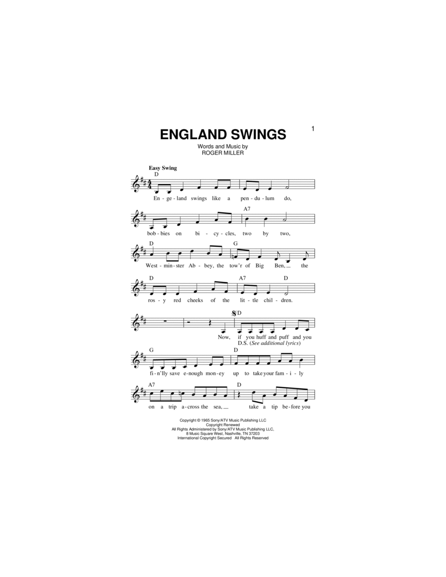 England Swings Piano scores gallery preview page 1