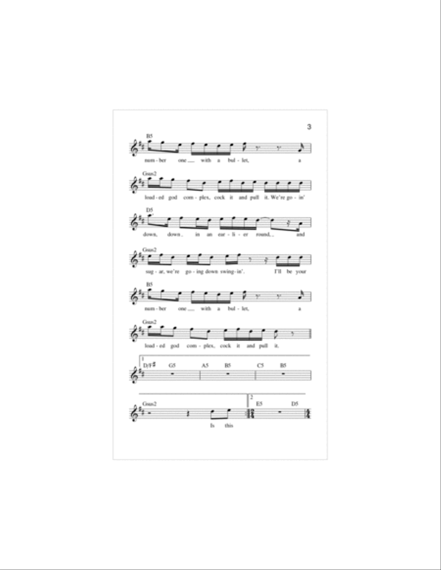 Sugar, We're Goin' Down Piano scores gallery preview page 3