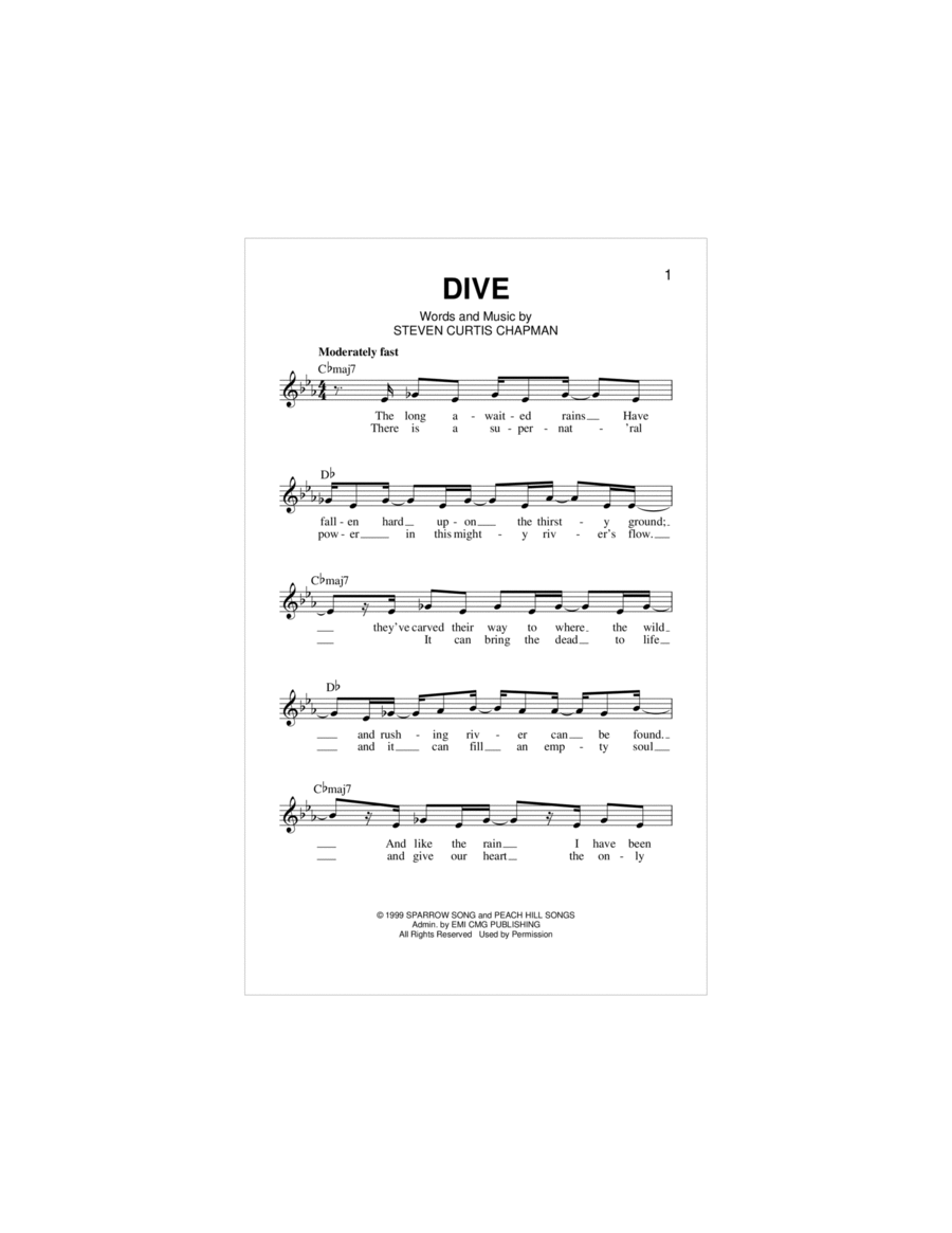 Dive Piano scores gallery preview page 1