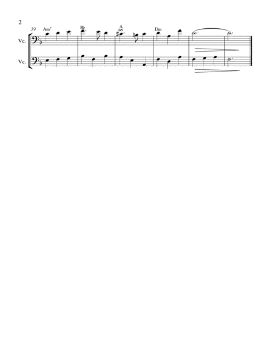 What Child is This for Two Cellos and Guitar Cello scores gallery preview page 2