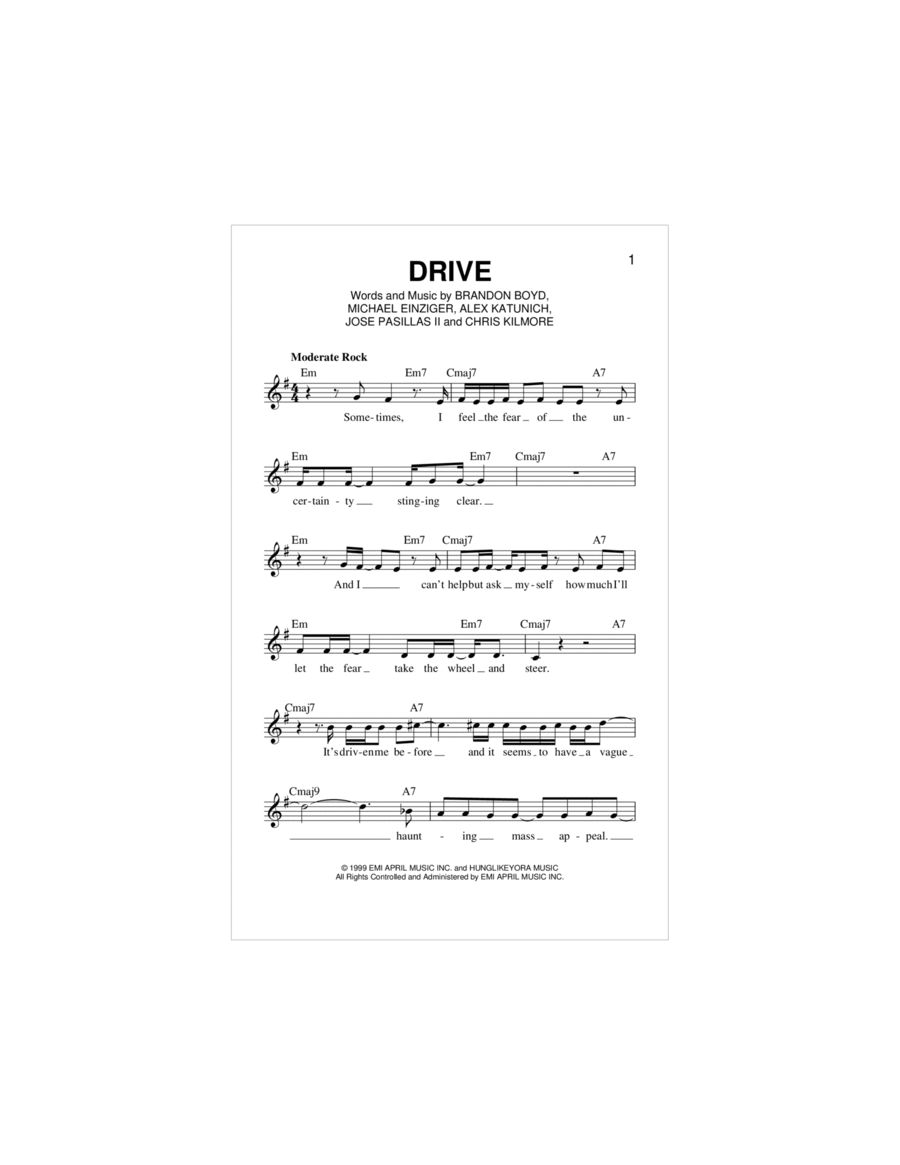 Drive Piano scores gallery preview page 1