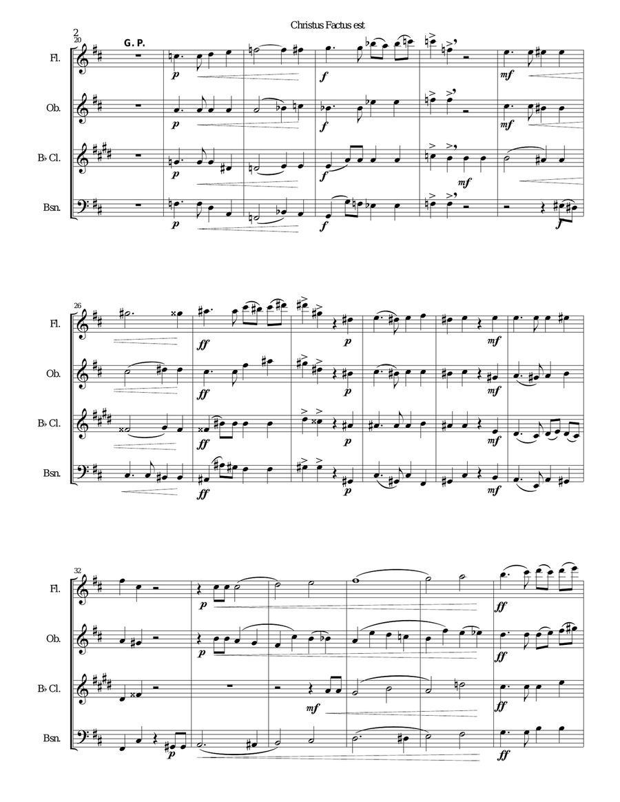 Christus factus est for wind quartet Woodwind Quartet scores gallery preview page 2