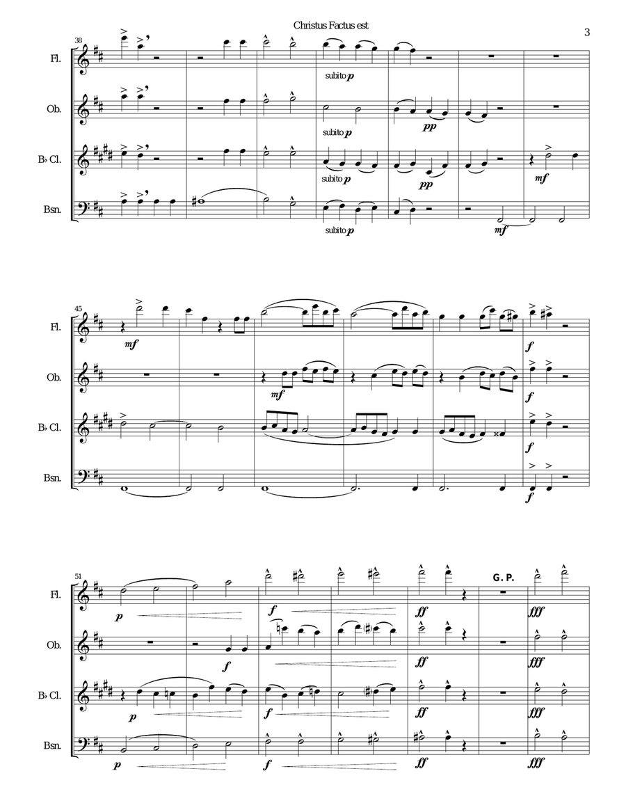 Christus factus est for wind quartet Woodwind Quartet scores gallery preview page 3