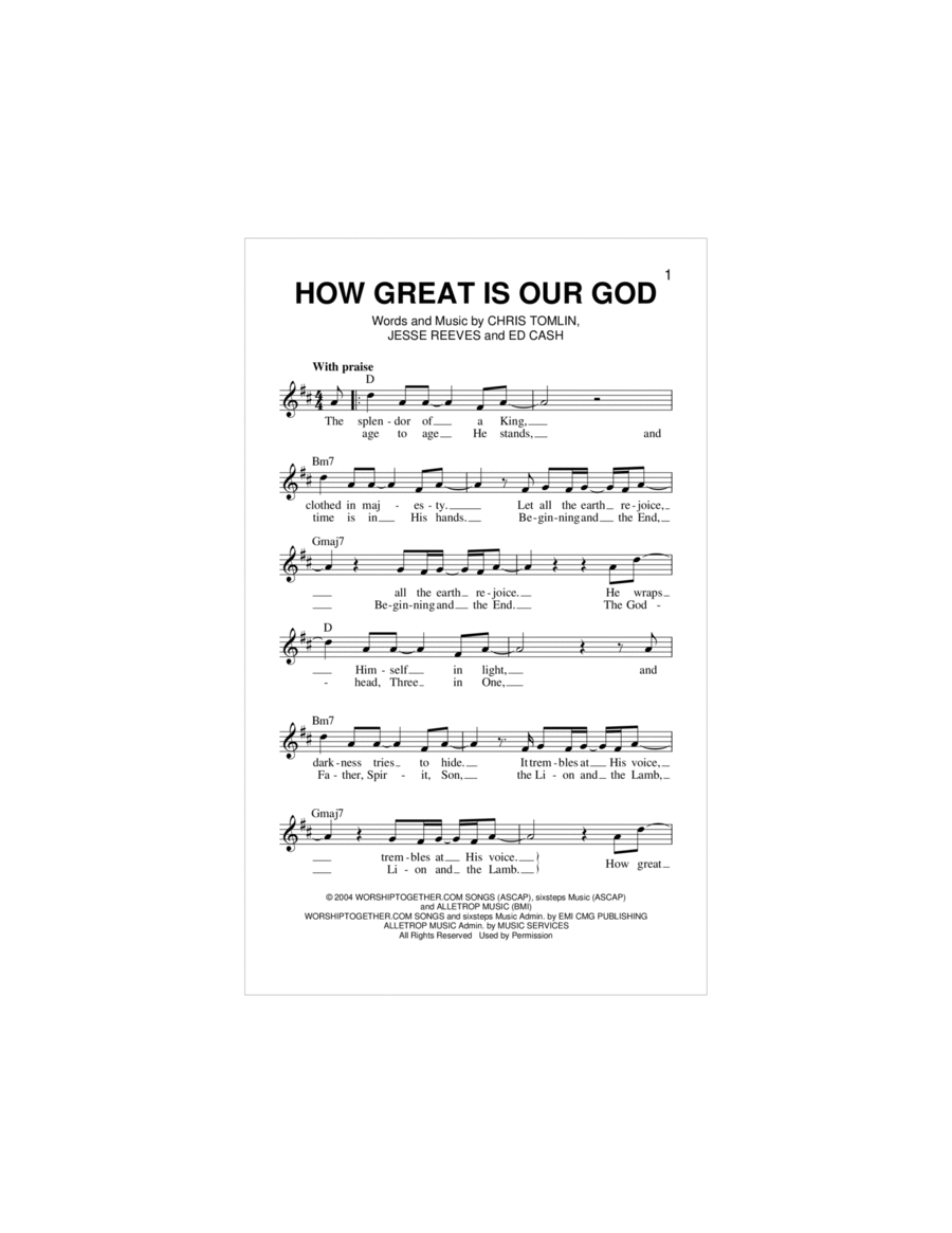 How Great Is Our God Piano scores gallery preview page 1
