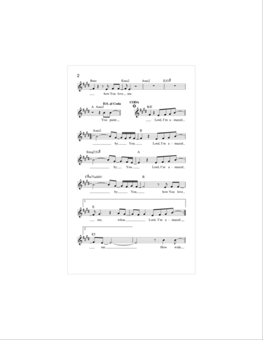 Amazed Piano scores gallery preview page 2
