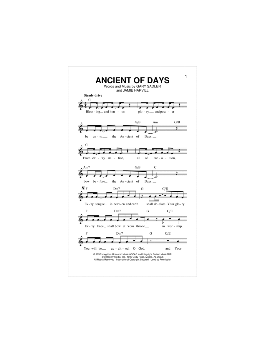 Ancient Of Days Piano scores gallery preview page 1