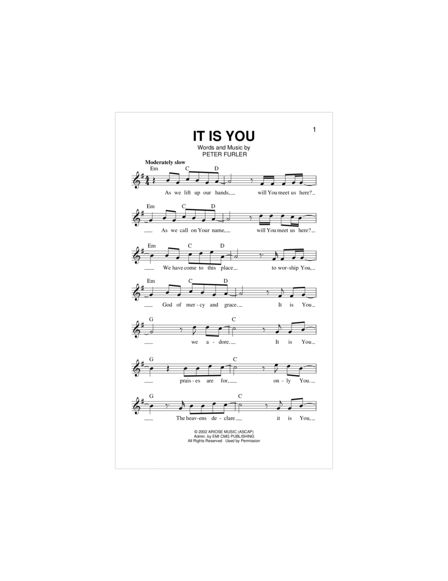 It Is You Piano scores gallery preview page 1